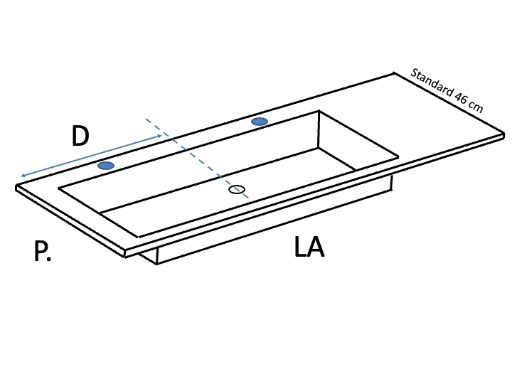 Vasque encastrable, lavabo 80 cm intégré, résine SEVILLA 80 MA