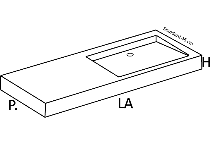 Washbasin countertop, adapted for people with reduced mobility, suspended, resin SEVILLA PMR SA