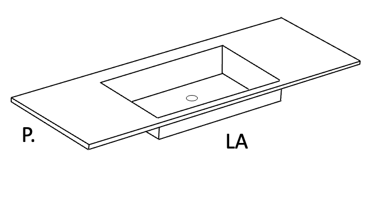 Vasque encastrable, lavabo 60 cm, sur mesure GLASGOW 60 SF