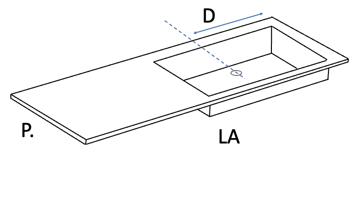 Vasque encastrable, sur mesure, Solid-Surface GLASGOW 40 SF SOLID