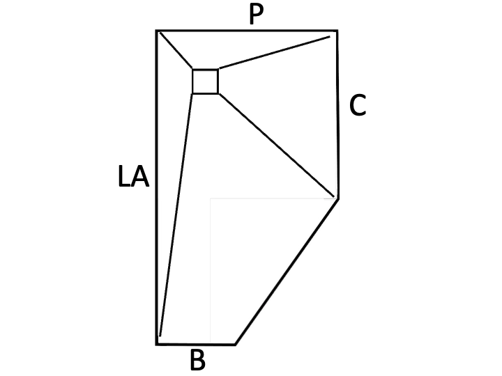 Pentagonal shower tray with corner drain - PENTAGON