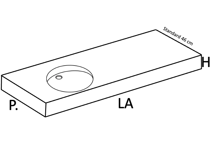 Washbasin countertop, adapted for people with reduced mobility, suspended, resin SEVILLA PMR ROND