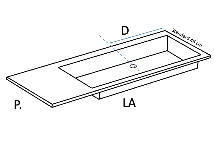Vasque encastrable, lavabo 80 cm intégré, résine SEVILLA 80 MA