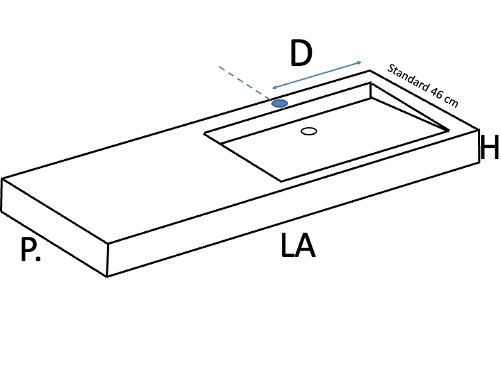 Washbasin countertop, adapted for people with reduced mobility, suspended, resin SEVILLA PMR SA