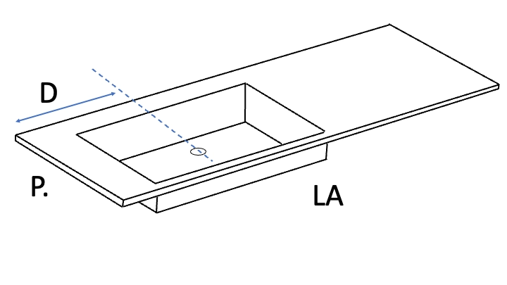 Vasque encastrable, faible profondeur, sur mesure LEEDS 40-SF