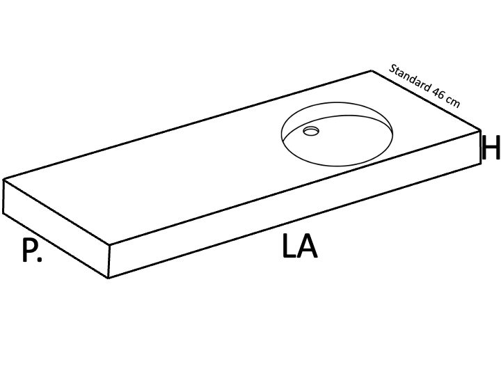 Washbasin countertop, adapted for people with reduced mobility, suspended, resin SEVILLA PMR ROND