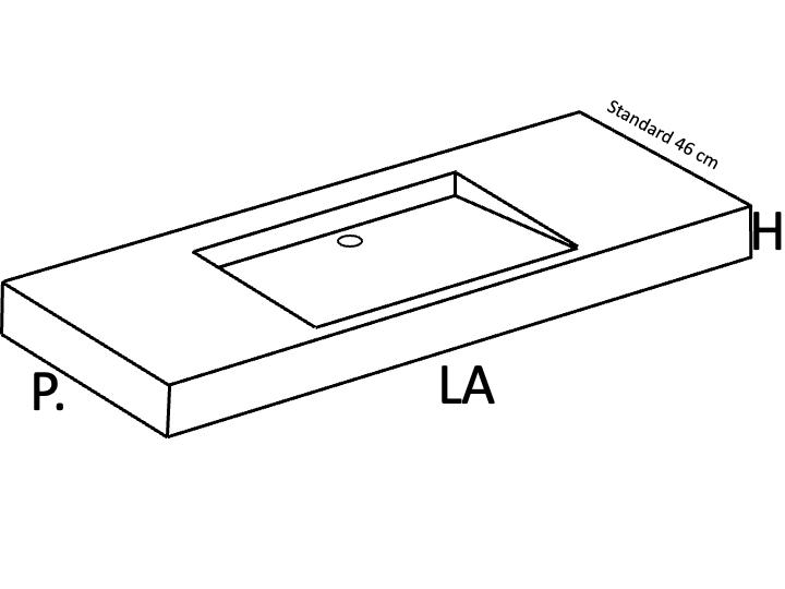 Washbasin countertop, adapted for people with reduced mobility, suspended, resin SEVILLA PMR SA