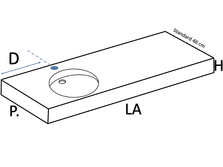 Washbasin countertop, adapted for people with reduced mobility, suspended, resin SEVILLA PMR ROND