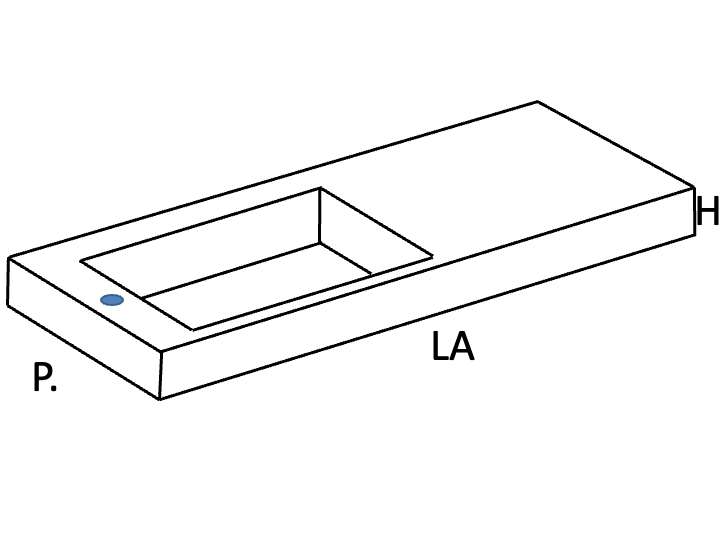 Håndvask, specialfremstillet, ophængt, LEEDS LV55 resin