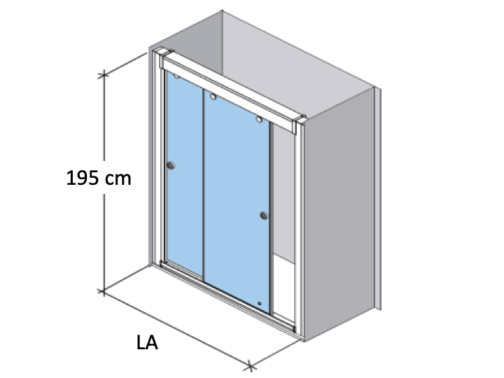 Paroi de douche double porte coulissante intérieur - DUBLIN