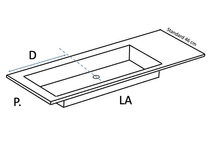 Vasque encastrable, lavabo 80 cm intégré, résine SEVILLA 80 MA