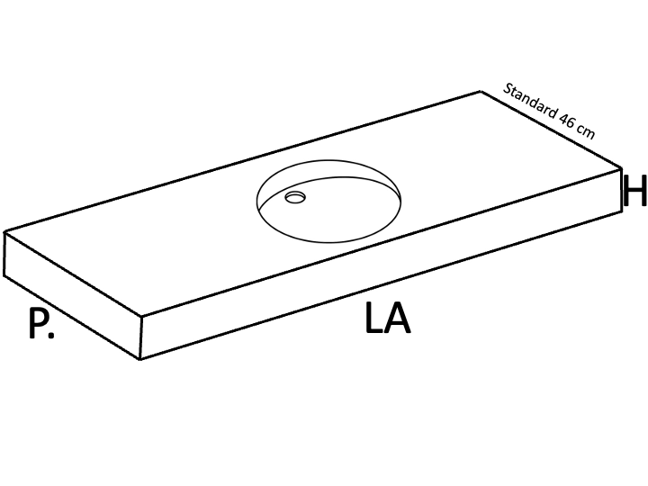 Washbasin countertop, adapted for people with reduced mobility, suspended, resin SEVILLA PMR ROND