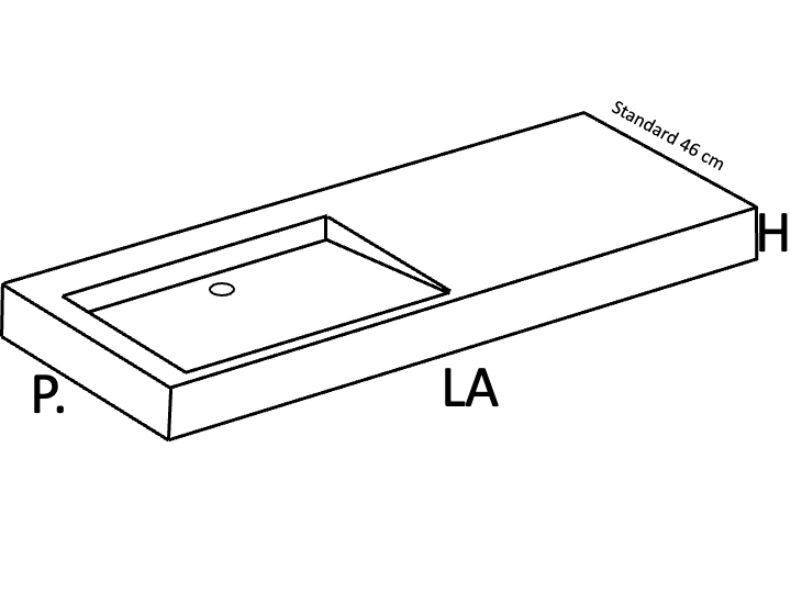 Washbasin countertop, adapted for people with reduced mobility, suspended, resin SEVILLA PMR SA