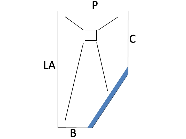 Receveur de douche pentagonal avec seuil anti-débordement – FRAME-OPEN