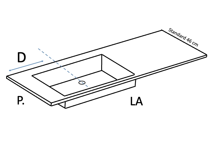 Vasque encastrable, lavabo angle arrondie, résine SEVILLA 42 MA