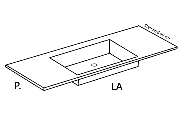 Vasque encastrable, lavabo 60 cm intégré, résine SEVILLA 60 MA