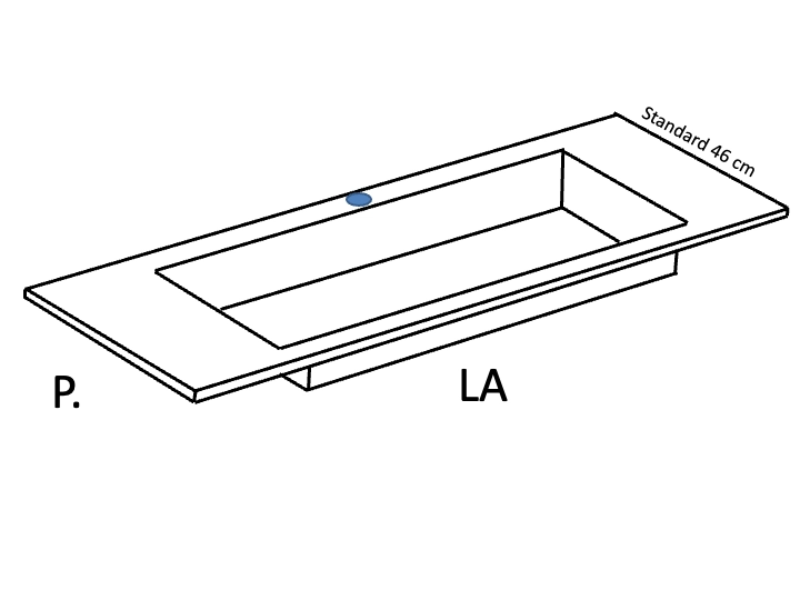 Vasque encastrable, lavabo 96 cm intégré, résine SEVILLA 96 XL MA