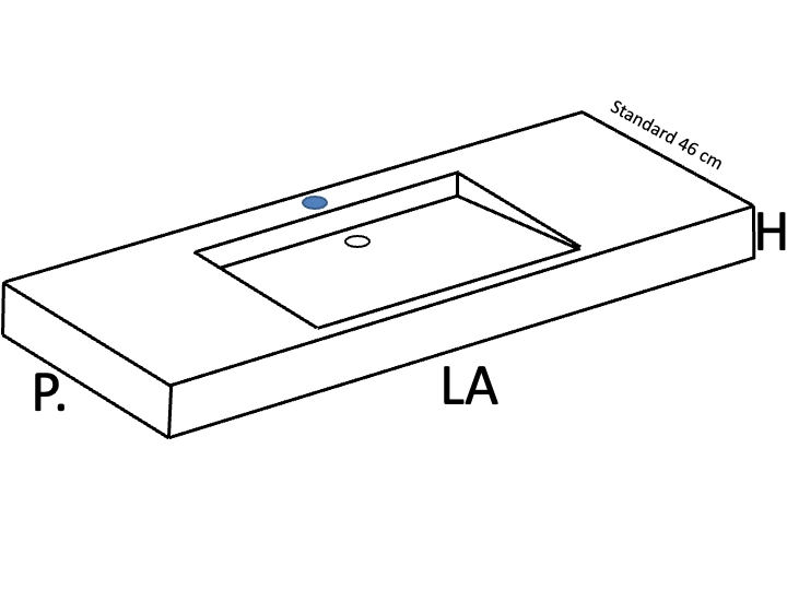 Washbasin countertop, adapted for people with reduced mobility, suspended, resin SEVILLA PMR SA