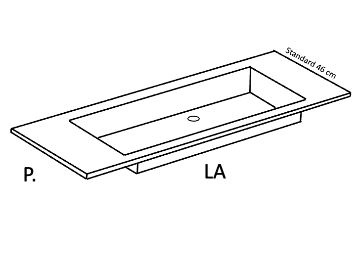 Vasque encastrable, lavabo 96 cm intégré, résine SEVILLA 96 XL MA