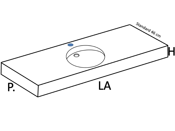 Washbasin countertop, adapted for people with reduced mobility, suspended, resin SEVILLA PMR ROND
