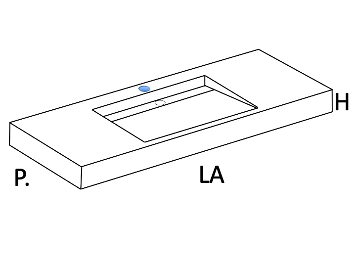 Countertop washbasin, drainer washbasin, resin LONDON 50 CF