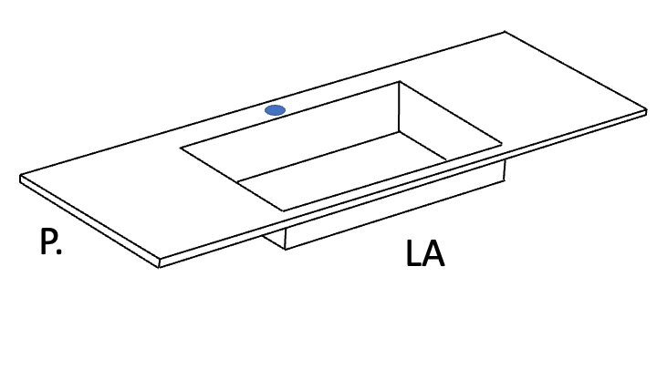 Vasque encastrable, sur mesure, de couleurs GLASGOW 40 SF