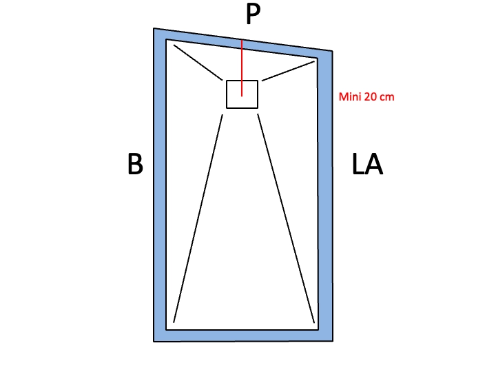Receveur de douche trapèze avec rebord, résine MONTANA TRAPEZE "D"
