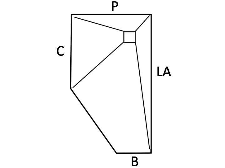 Pentagonal shower tray with corner drain - PENTAGON