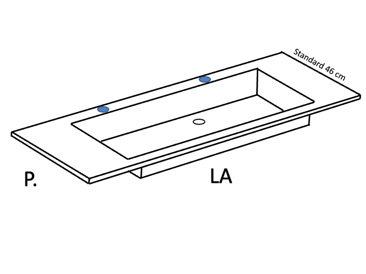 Vasque encastrable, lavabo 80 cm intégré, résine SEVILLA 80 MA