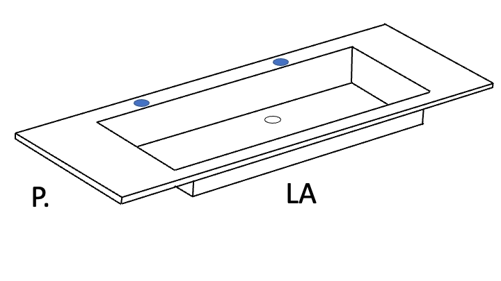 Vasque encastrable, cuve de 85 cm, sur mesure, résine LEEDS 85-SF