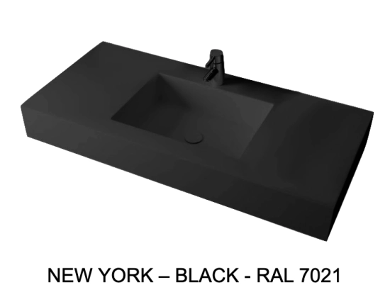 Plan vasque Design, sur mesure, Largeur 60 à 200 cm x Profondeur 40 à 60 cm, résine minérale de couleurs, Finition lisse mate, Livraison Offerte et Rapide.