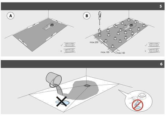 Pour installer un bac à douche extra-plat, préparez un sol lisse et de niveau. Respectez les instructions de mise en place et de scellement du receveur. Réalisez des joints d'étanchéité.