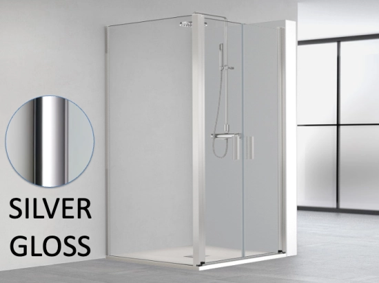 Paroi de douche fixe, avec double porte en angle, LIVRAISON RAPIDE, Largeur 67 à 103 cm, Retour de 70 à 100 cm, traitement anti calcaire, Garantie 5 ans, Livraison offerte