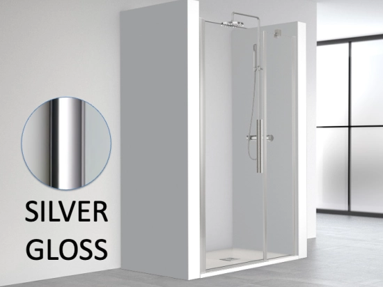 Porte de douche pivotante, avec une paroi fiche en alignement, Largeur 63 à 97 cm + Fixe de 23 à 55 cm, Hauteur 195 cm, traitement anti calcaire, Garantie 5 ans, Livraison offerte
