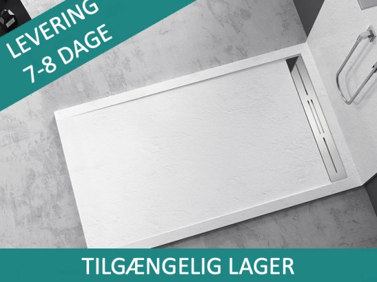 Receveur de douche caniveau, LIVRAISON RAPIDE EN 7-8 JOURS -  Extra plat, Largeur 100 à 200 cm x 70 à 90 cm, couleurs aux choix, Résine anti glissant PN24, finition ardoise