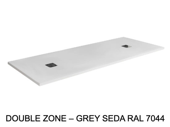 Receveur de douche, sur mesure : Largeur 160 à 210 cm x l. 70 à 100 cm. Bac à douche en résine anti glissant, finition misse, 10 couleurs, Livraison offerte