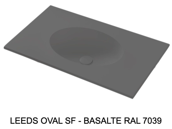 Plan vasque lavabo sur mesure : L 60 à 201 x P 40 à 51 cm, finition lisse mate, 10 couleurs au choix, Anti bactérien, résine Akrytan® teinté dans la masse, Livraison Offerte.