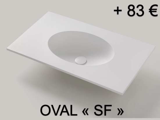 Plan vasque lavabo sur mesure : L 50 à 400 x P 30 à 65 cm, finition lisse mate, 10 couleurs au choix, Anti bactérien, résine Akrytan® teinté dans la masse, Livraison Offerte.