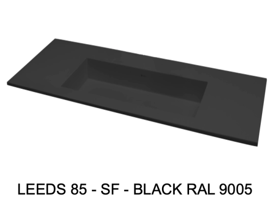 Plan vasque lavabo sur mesure : L 100 à 201 x P 40 à 51 cm, finition lisse mate, 10 couleurs au choix, Anti bactérien, résine Akrytan® teinté dans la masse, Livraison Offerte.