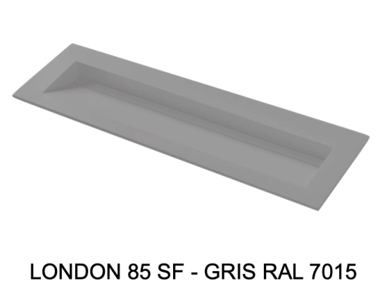 Plan vasque, bassin incliné grand taille 120 cm : L 130 à 201 x P 40 à 51 cm, finition lisse mate, 10 couleurs au choix, , résine Akrytan® teinté dans la masse, Livraison Offerte.