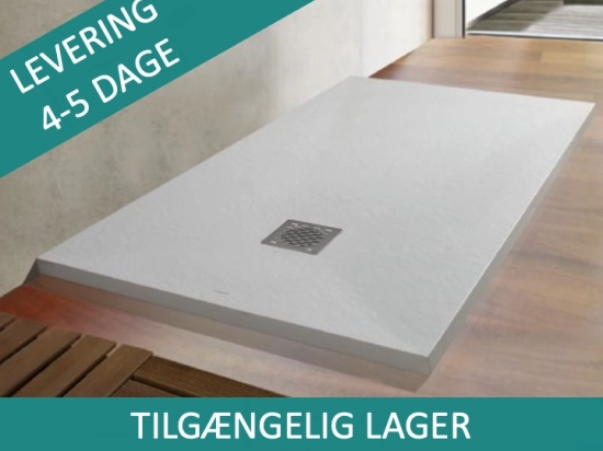 Brusebadsbakke, lavet efter mål eller kan skæres til, FÅS PÅ LAGER, størrelse 65 til 120 X 65 til 210 cm, 5 års garanti, HURTIG LEVERING på 4 til 5 dage, GRATIS, fuld resin PN24.