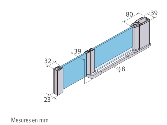 Porte de douche pivotante, avec une paroi fiche en alignement, Largeur 63 à 97 cm + Fixe de 23 à 55 cm, Hauteur 195 cm, traitement anti calcaire, Garantie 5 ans, Livraison offerte