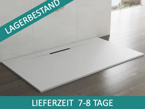 Receveur de douche caniveau, LIVRAISON RAPIDE EN 7-8 JOURS -  Extra plat, Largeur 100 à 200 cm x 70 à 90 cm, couleurs aux choix, Résine anti glissant PN24, finition ardoise