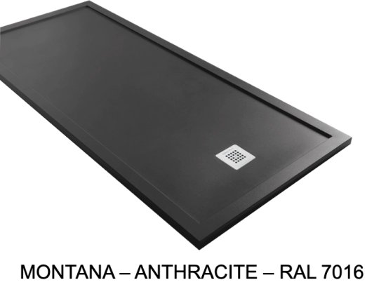 Receveur de douche, sur mesure, largeur 60 à 210 cm X 60 à 100 cm, Garantie 5 ans, résine pleine masse PN24 de couleurs, LIVRAISON RAPIDE, OFFERTE