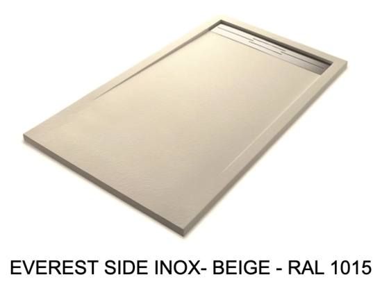 Receveur de douche caniveau, haut de gamme, Largeur 65 à 210 X 65 à 100 cm, résine pleine masse anti glissante PN24, 10 couleurs, Garantie 5 ans, Livraison rapide et offerte