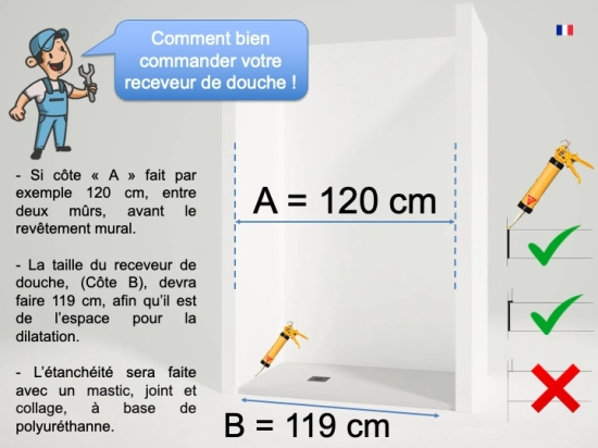 Commander le receveur de douche idéal nécessite réflexion. Mesurez l'espace et choisissez la taille adaptée. N'hésitez pas à choisir sur-mesure pour un aménagement parfait.