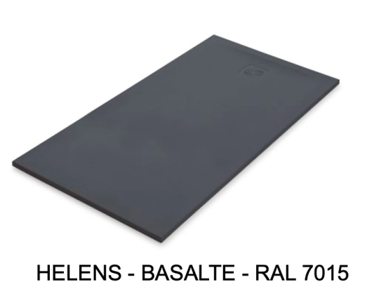 Receveur de douche, avec position évacuation à vingt centimètre du bord, L. 65 à 210 x l. 65 à 100 cm, résine pleine masse anti glissante PN24, Garantie 5 ans, Livraison offerte