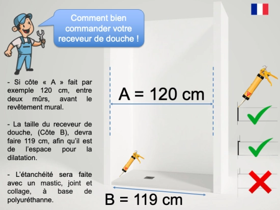 Commander le receveur de douche idéal nécessite réflexion. Mesurez l'espace et choisissez la taille adaptée. N'hésitez pas à choisir sur-mesure pour un aménagement parfait.
