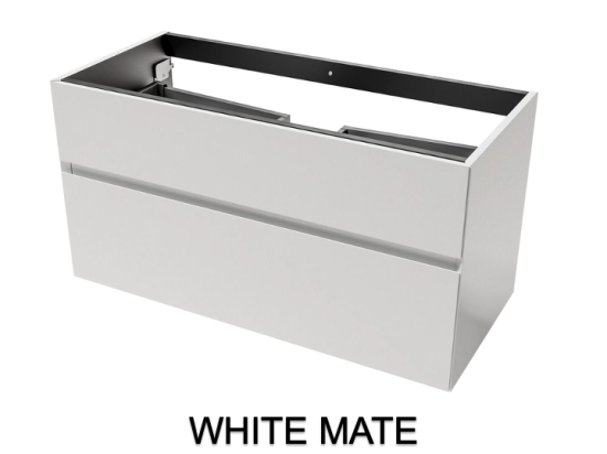 Meuble sous-vasque, finition bois ou couleurs, deux tiroirs à onglet, Largeur 60, 70, 80, 100, 120 et 140 cm, Profondeur 45 cm, Hauteur 55 cm, Stock disponible, LIVRAISON OFFERTE