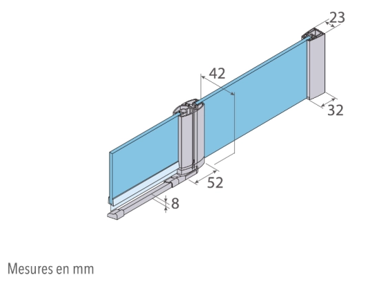 Paroi de douche fixe avec partie mobile - Largeur 80 à 100 cm, hauteur 195 cm - Verre de sécurité 6 mm - Traitement anti-calcaire - STOCK DISPONIBLE - Livraison offerte